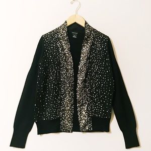 Club Monaco Gold and Silver Sequined Cardigan